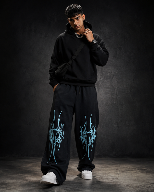 Tribal Flame Oversized Baggy Trouser – Printed Streetwear Pants for Men