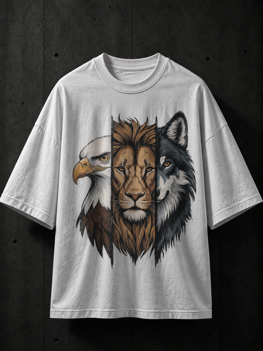 Eagle Lion Wolf Printed Tee