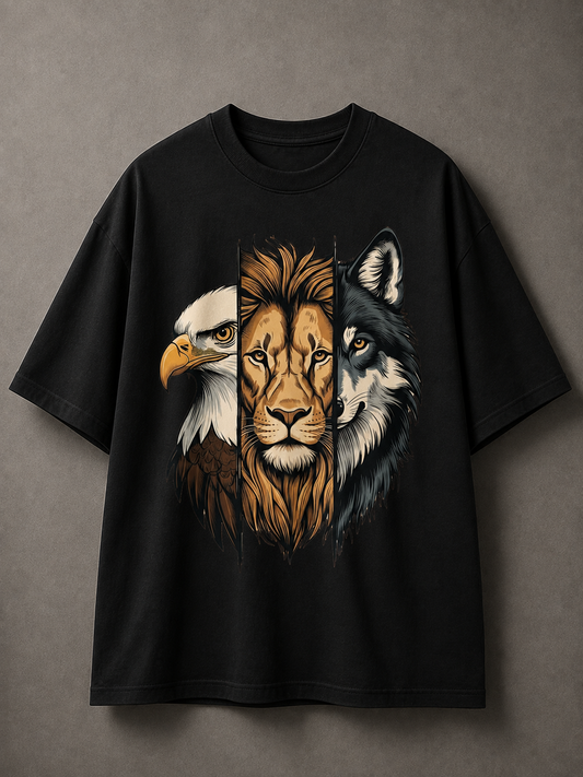 Eagle Lion Wolf Printed Tee