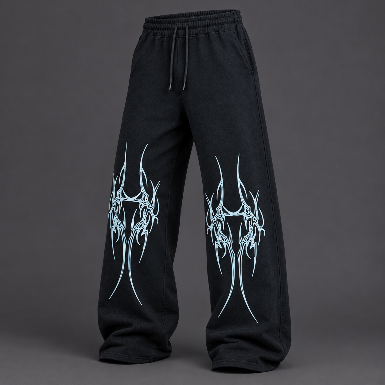 Tribal Flame Oversized Baggy Trouser – Printed Streetwear Pants for Men
