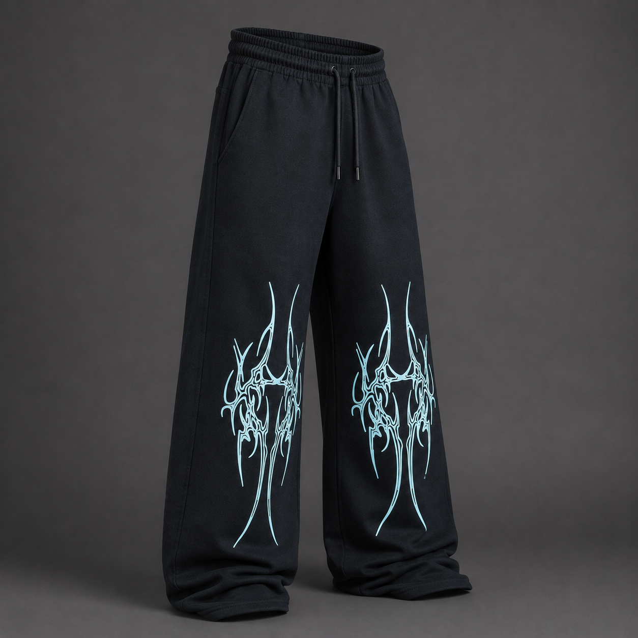 Tribal Flame Oversized Baggy Trouser – Printed Streetwear Pants for Men