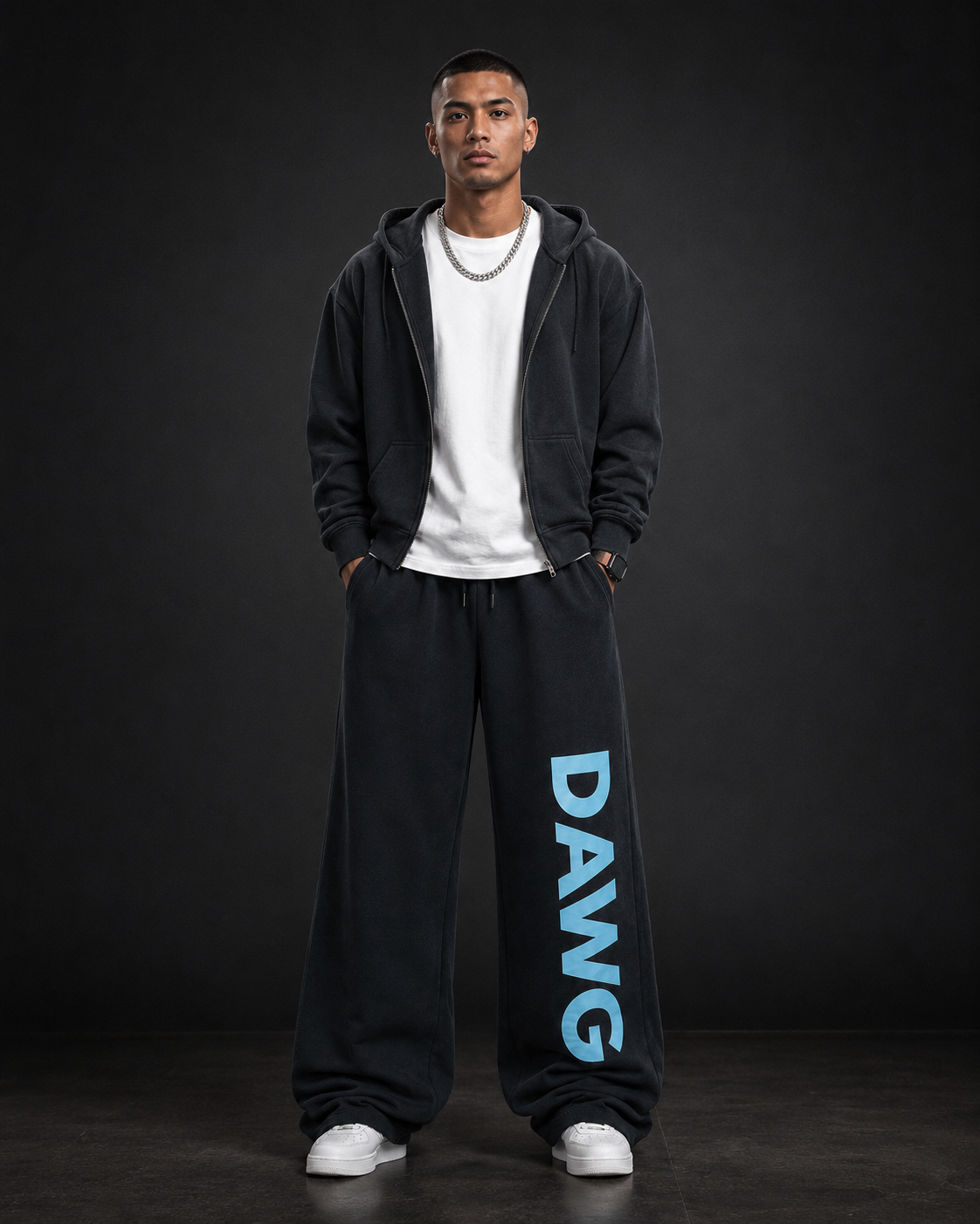 DAWG Print Oversized Baggy Trouser – Streetwear Pants for Men