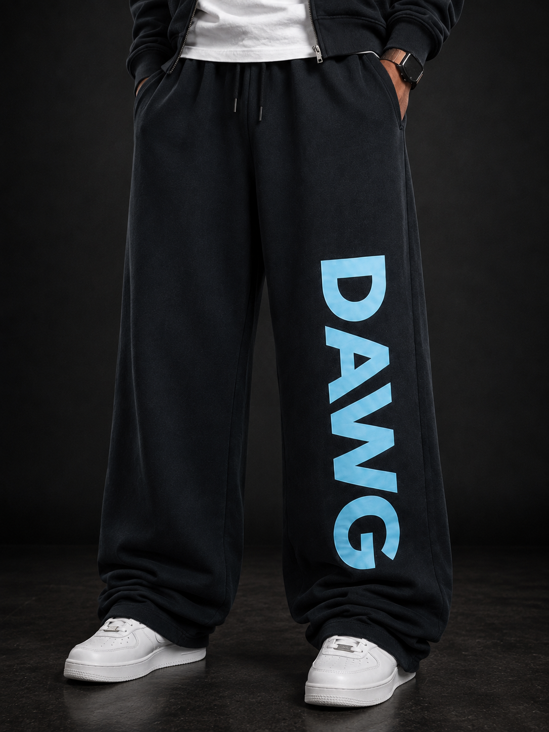 DAWG Print Oversized Baggy Trouser – Streetwear Pants for Men