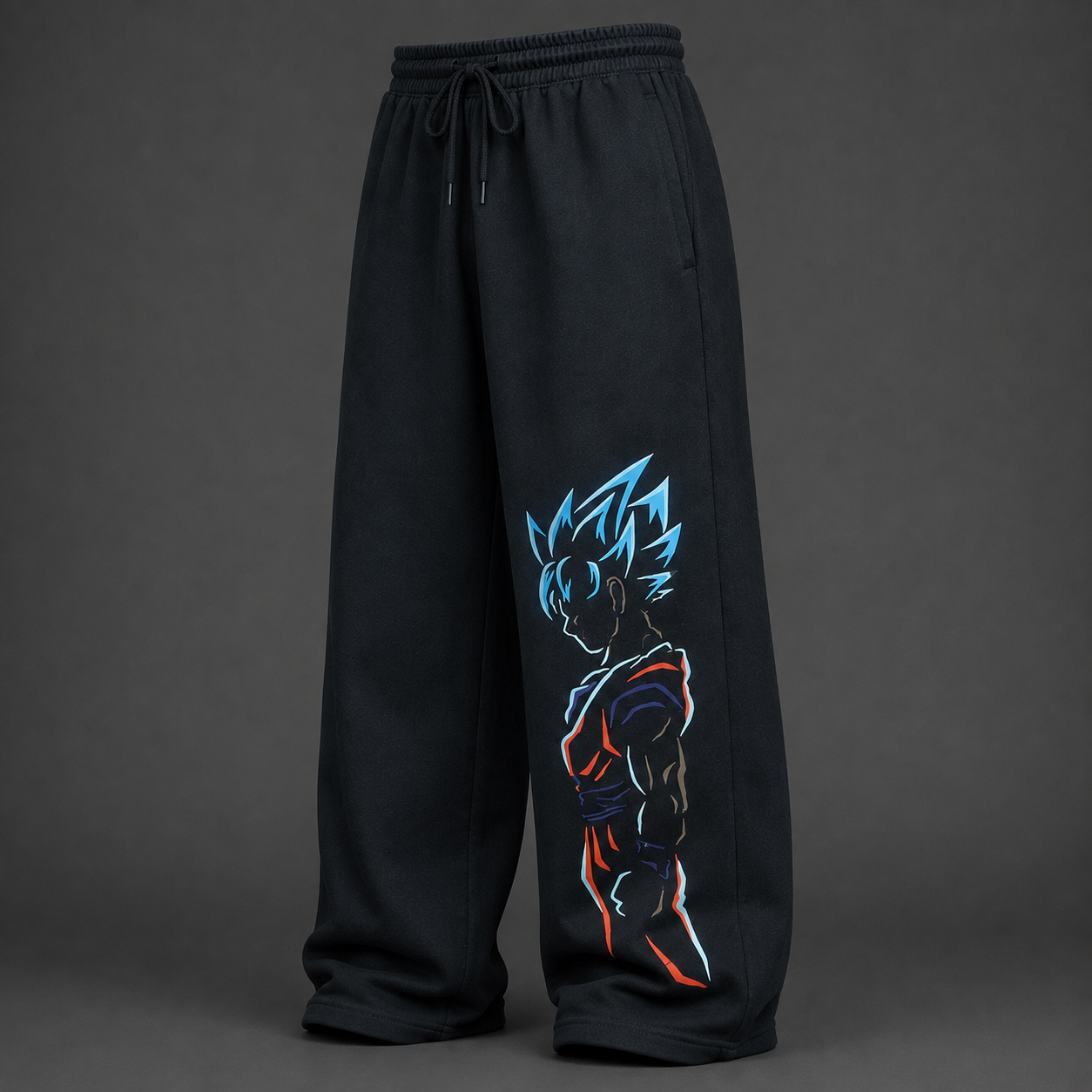 Oversized Anime Graphic Sweatpants | Black Baggy Streetwear Pants