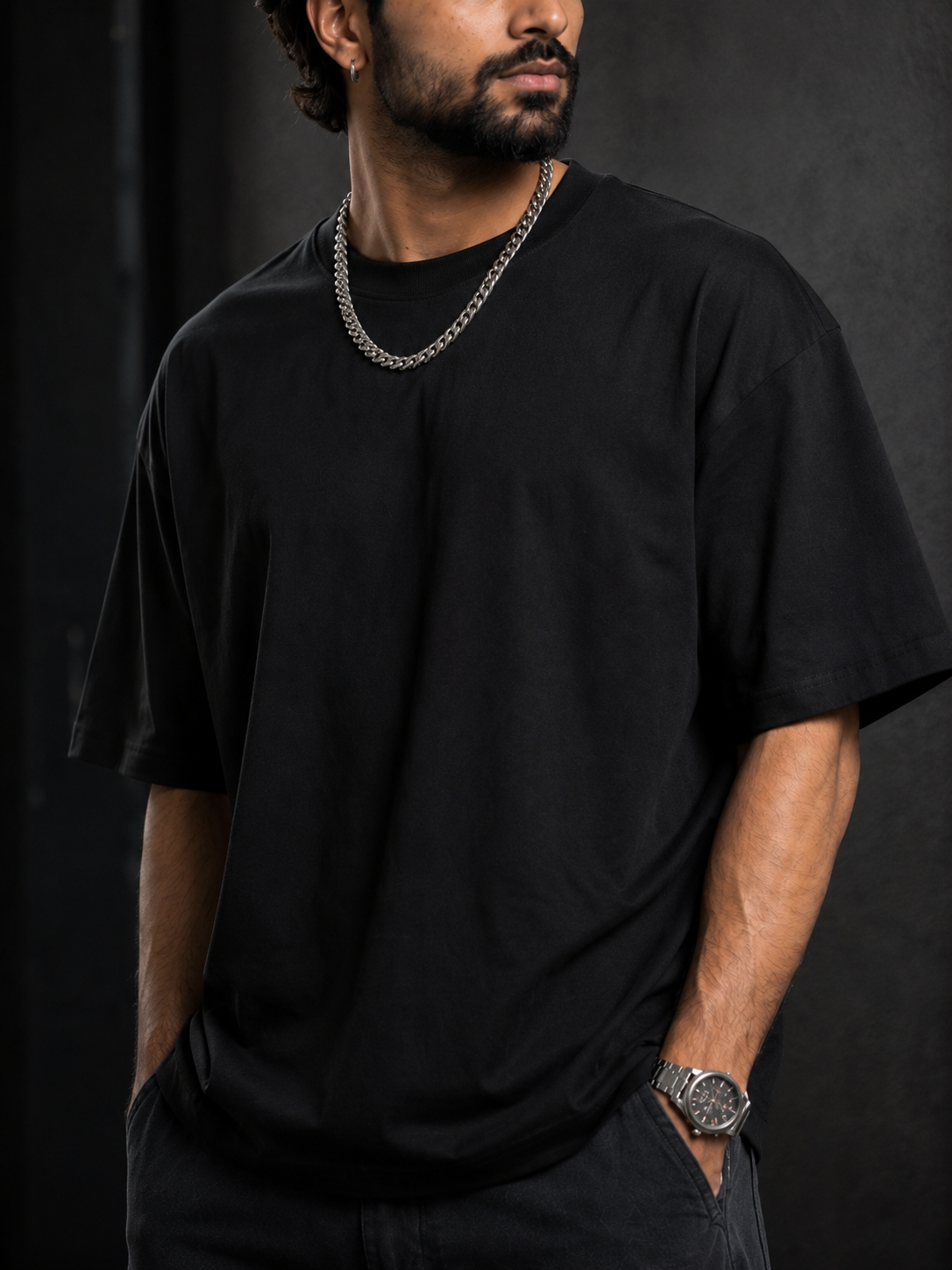 Plain Drop Shoulder Oversized T-Shirt – Heavyweight Streetwear Tee